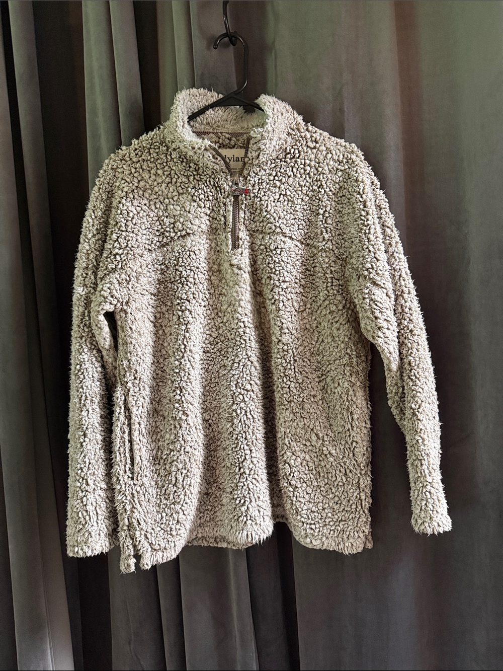 dylan Cream Sherpa Quarter-Zip Pullover